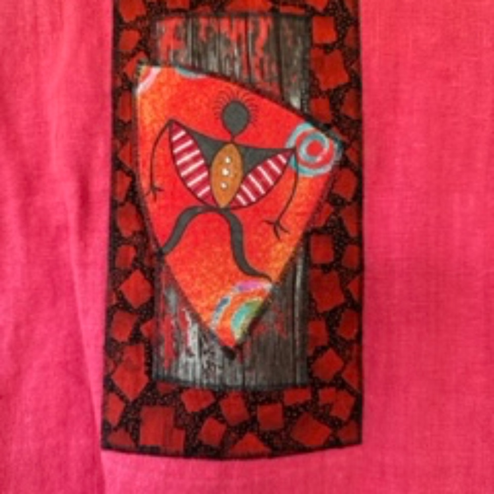 Arrietty Red Linen Artisan Vest